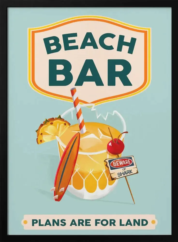 Beach Bar Summer Tropical Cocktail Bar Art - Stretched Canvas, Poster or Fine Art Print