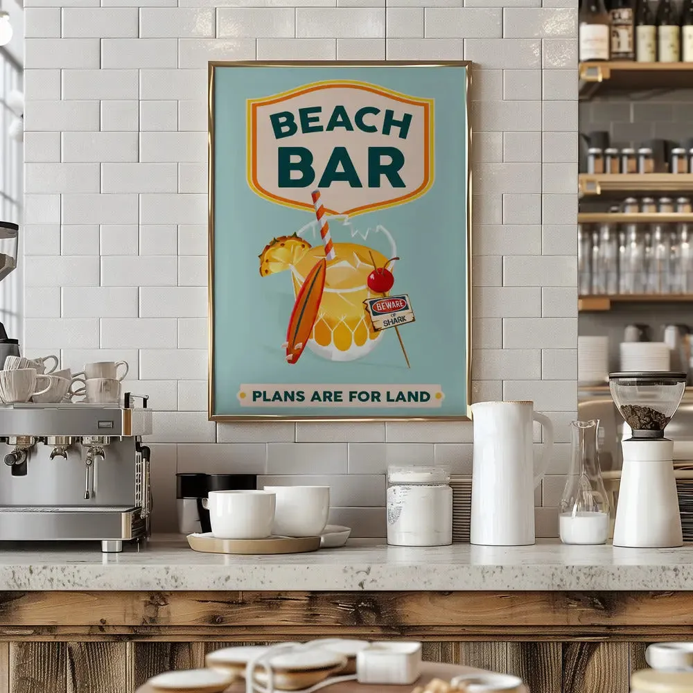 Beach Bar Summer Tropical Cocktail Bar Art - Stretched Canvas, Poster or Fine Art Print