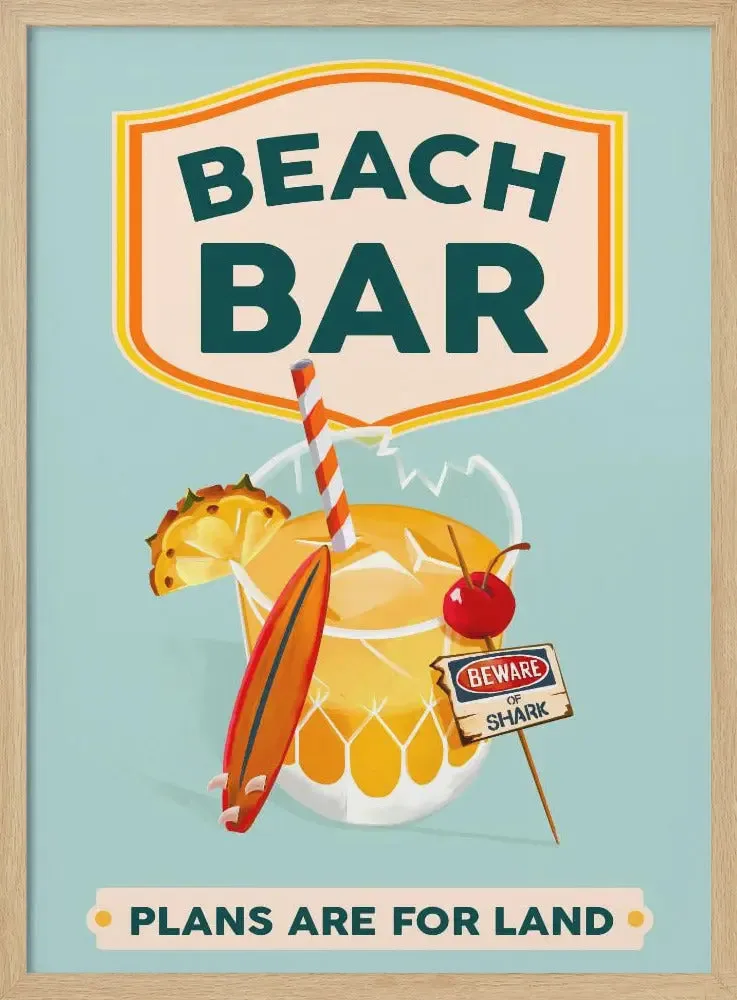 Beach Bar Summer Tropical Cocktail Bar Art - Stretched Canvas, Poster or Fine Art Print