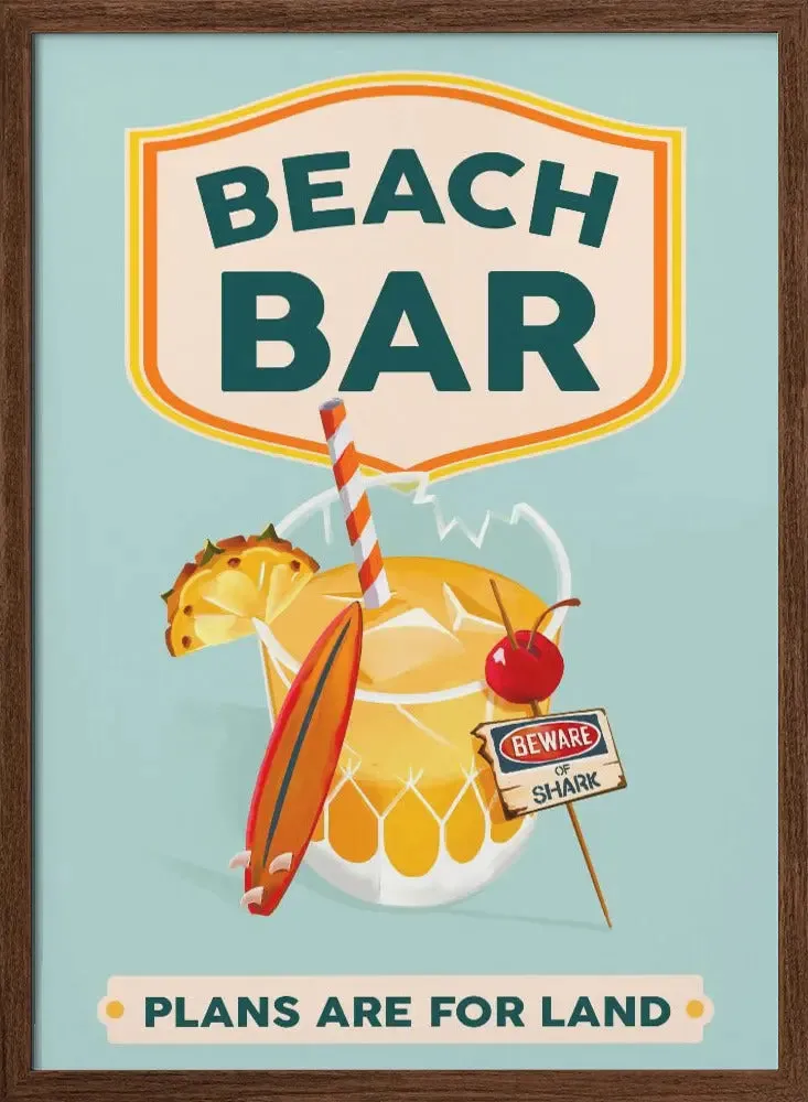 Beach Bar Summer Tropical Cocktail Bar Art - Stretched Canvas, Poster or Fine Art Print