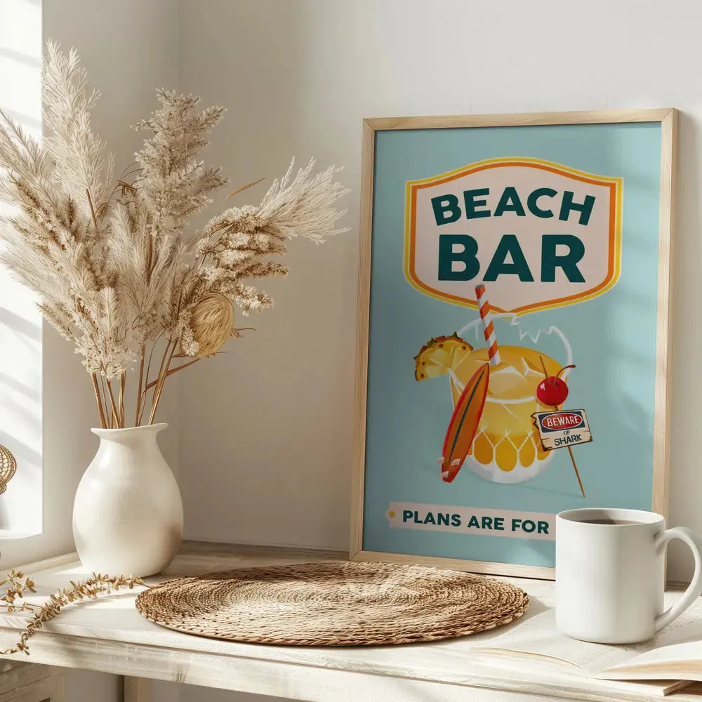 Beach Bar Summer Tropical Cocktail Bar Art - Stretched Canvas, Poster or Fine Art Print