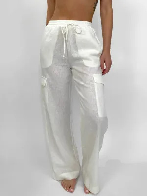 Beach Party Linen Cargo Pants