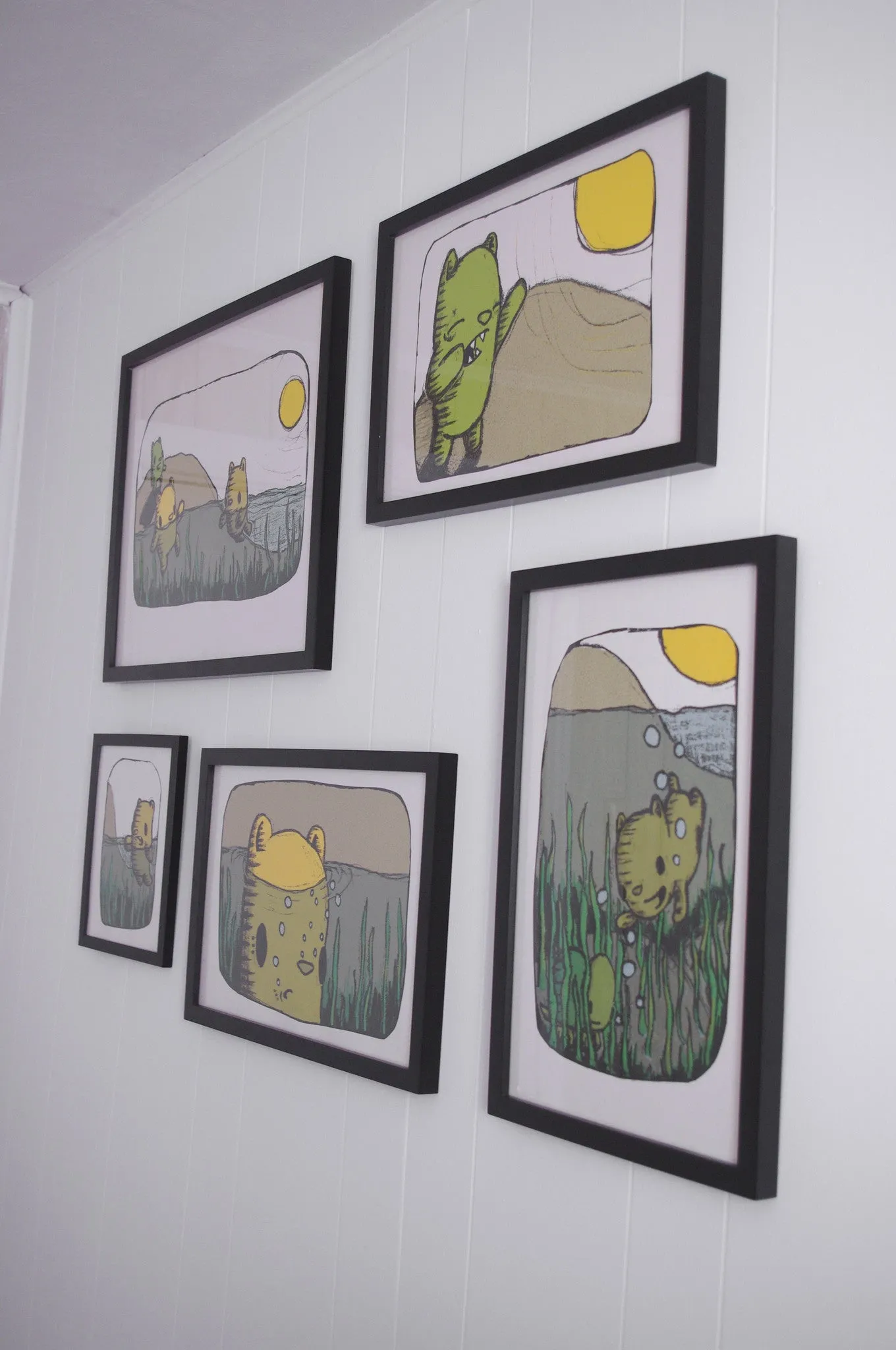 beachside bears - set of five prints