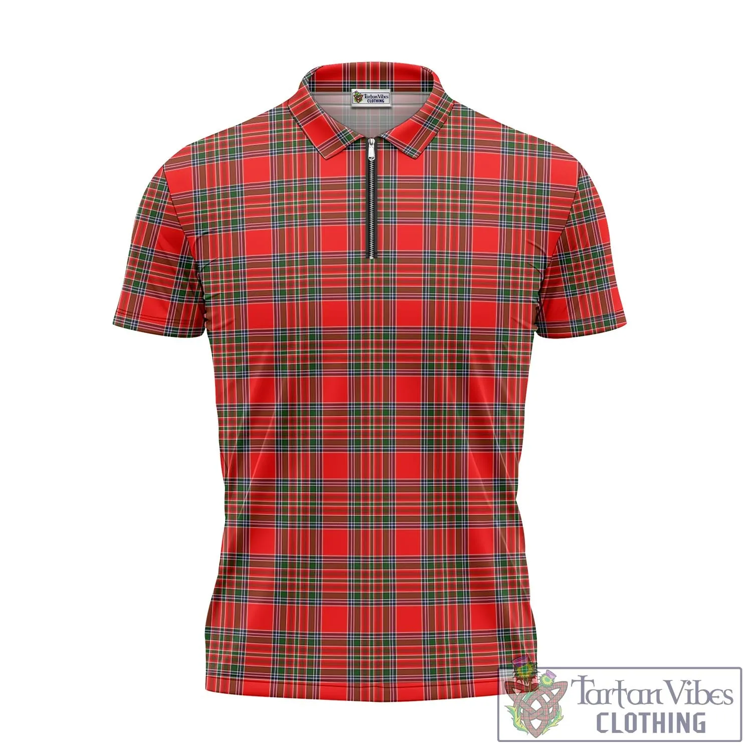 Binning Tartan Zipper Polo Shirt