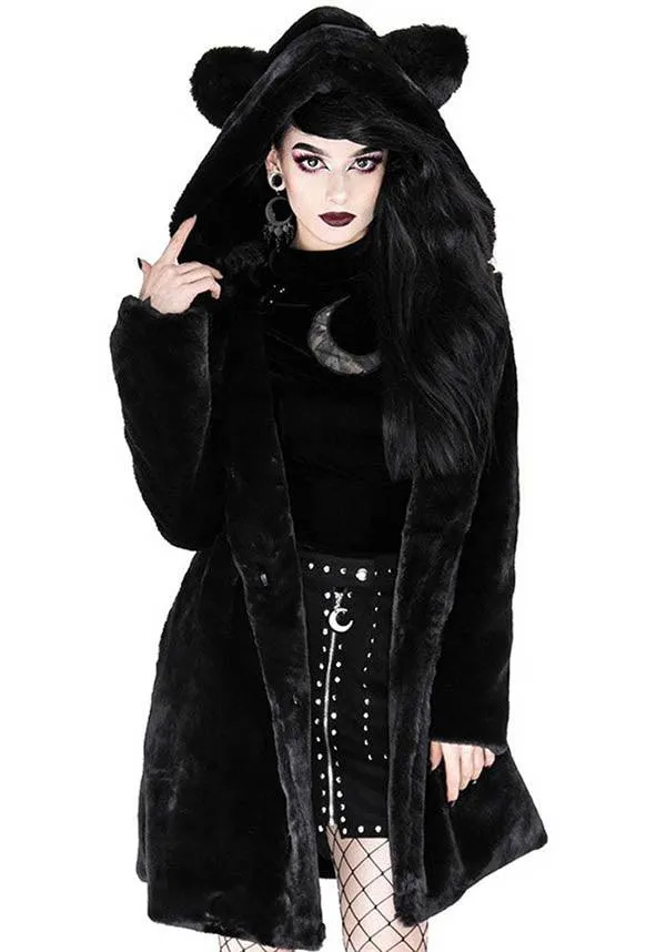 Black Cat | FAUX FUR COAT