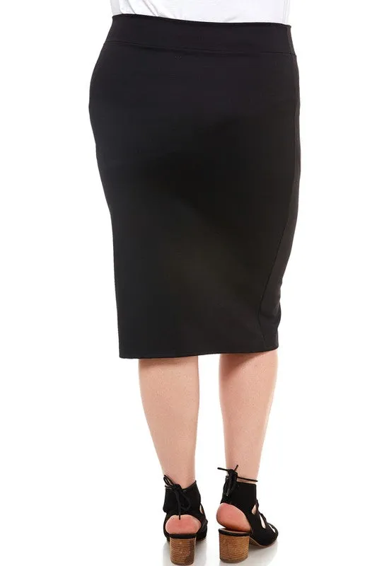 Black Midi Pencil Skirt