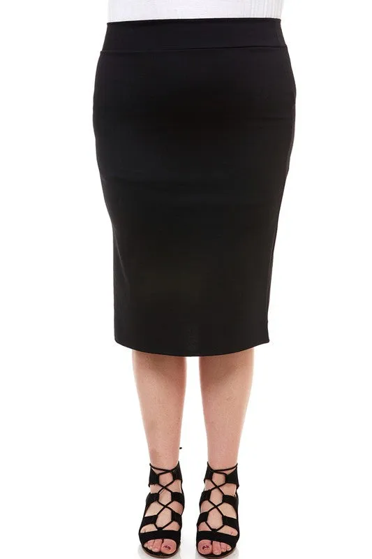 Black Midi Pencil Skirt