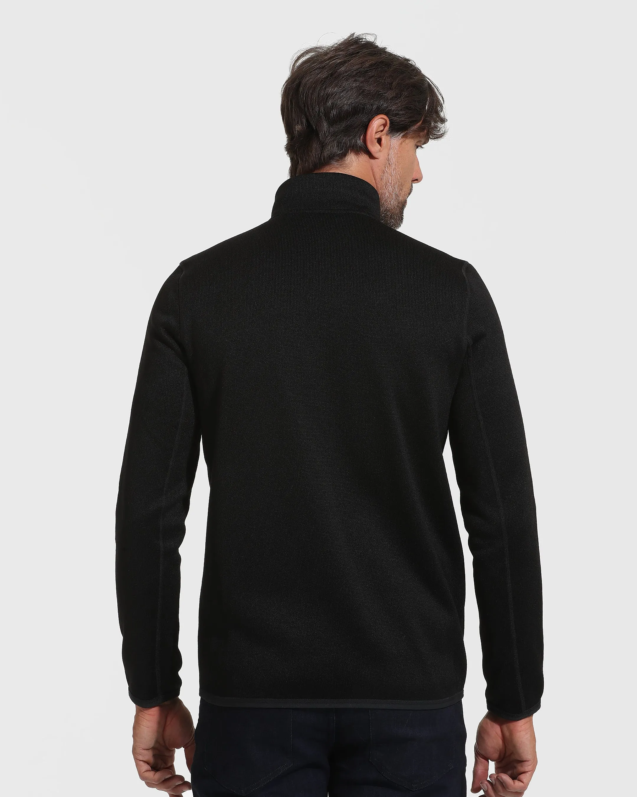 Black Sweater Fleece Jacket