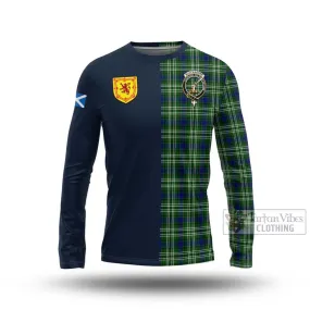 Blackadder Tartan Long Sleeve T-Shirt Alba with Scottish Lion Royal Arm Half Style