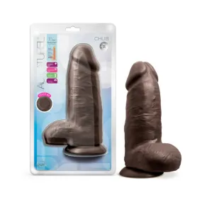 Blush Au Naturel Chub 10 in. Posable Dual Density Dildo with Balls & Suction Cup