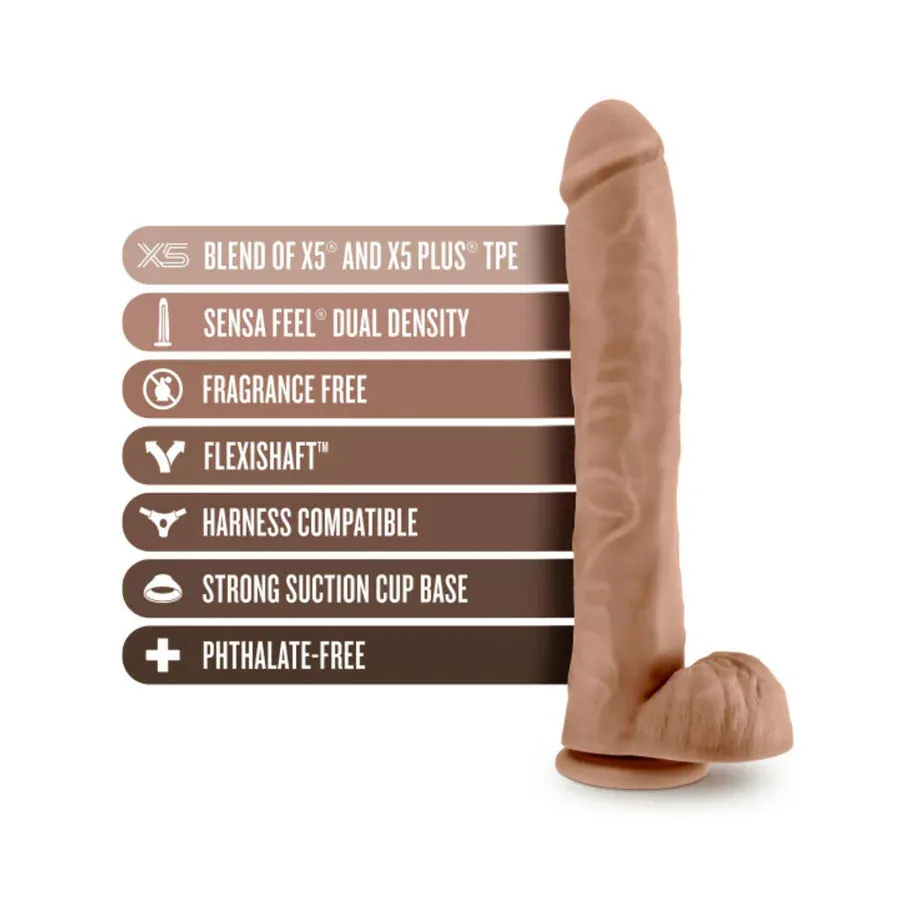 Blush Au Naturel Daddy 14 in. Posable Dual Density Dildo with Balls & Suction Cup