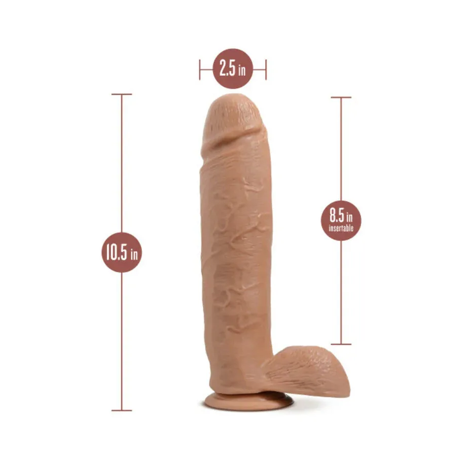 Blush Au Naturel Huge 10 in. Posable Dual Density Dildo with Balls & Suction Cup