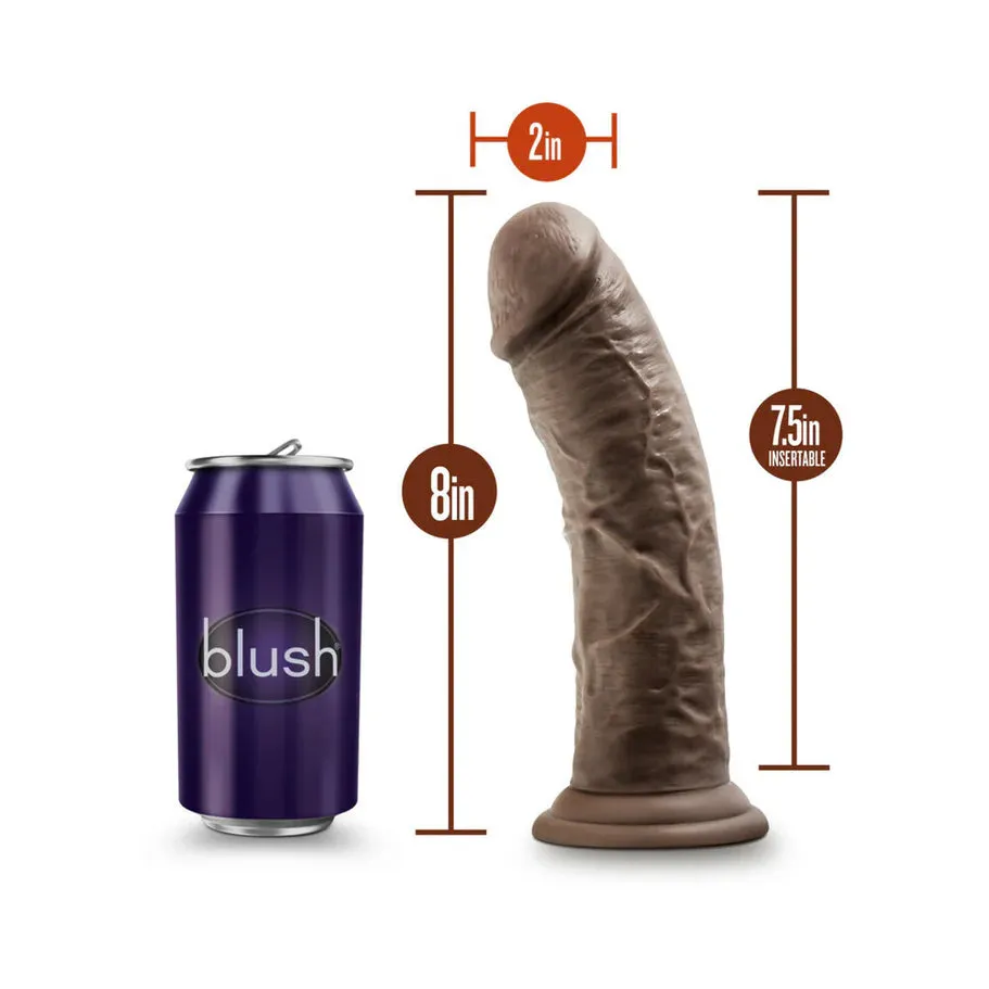 Blush Dr. Skin Plus Thick 8 in. Triple Density Posable Dildo with Suction Cup