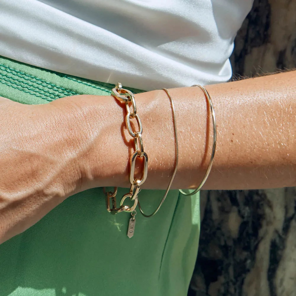 Bold Paperclip Chain Bracelet in Gold