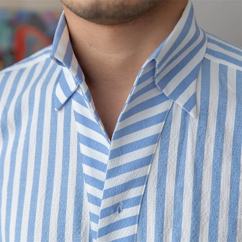 Breathable Light Striped Long Sleeve Shirt