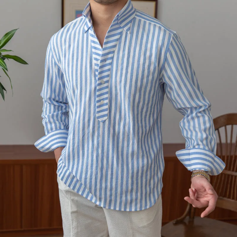 Breathable Light Striped Long Sleeve Shirt