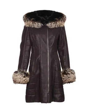 Brown Long Leather Coat