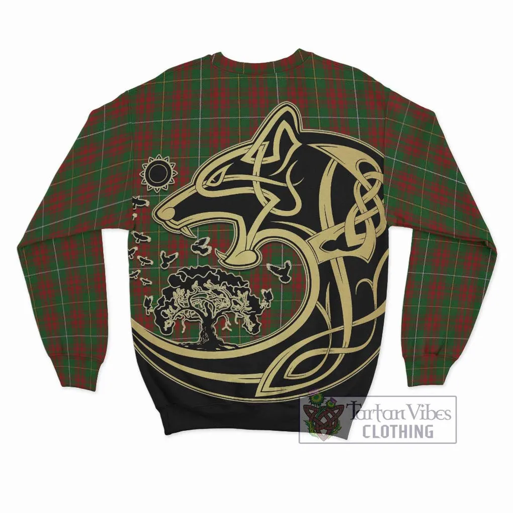 Bruce Hunting Tartan Sweatshirt with Family Crest Celtic Wolf Style