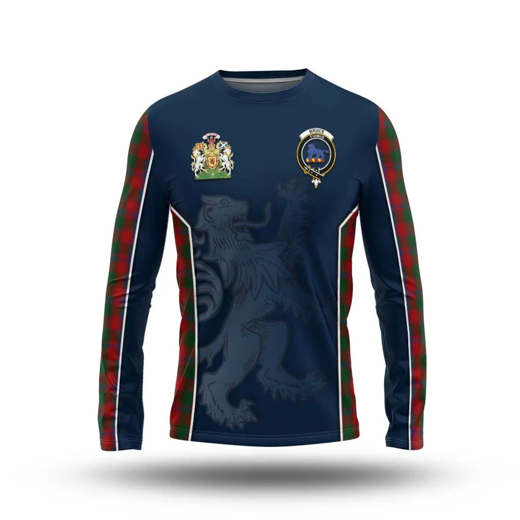 Bruce Old Tartan Long Sleeve T-Shirt with Family Crest and Lion Rampant Vibes Sport Style