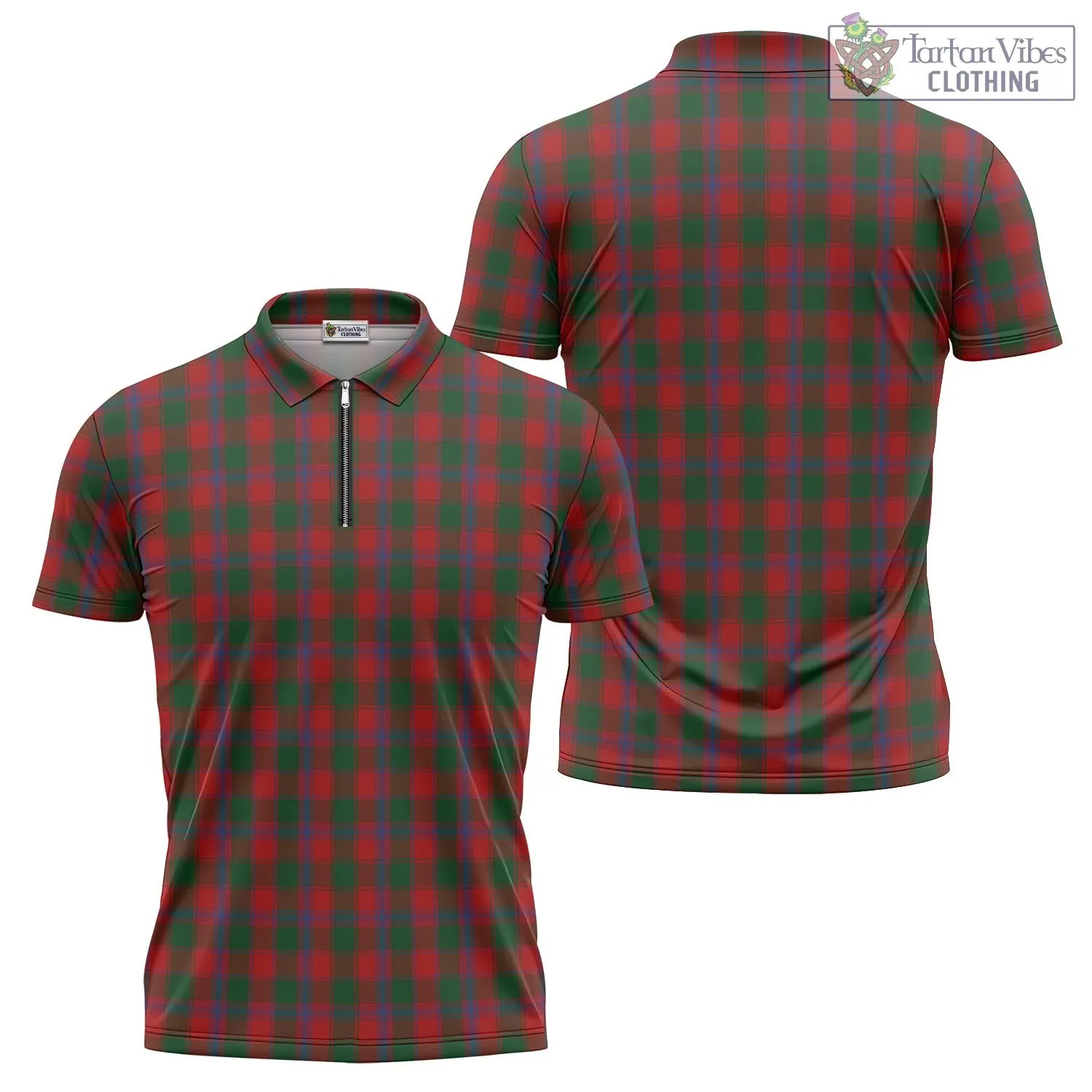 Bruce Old Tartan Zipper Polo Shirt