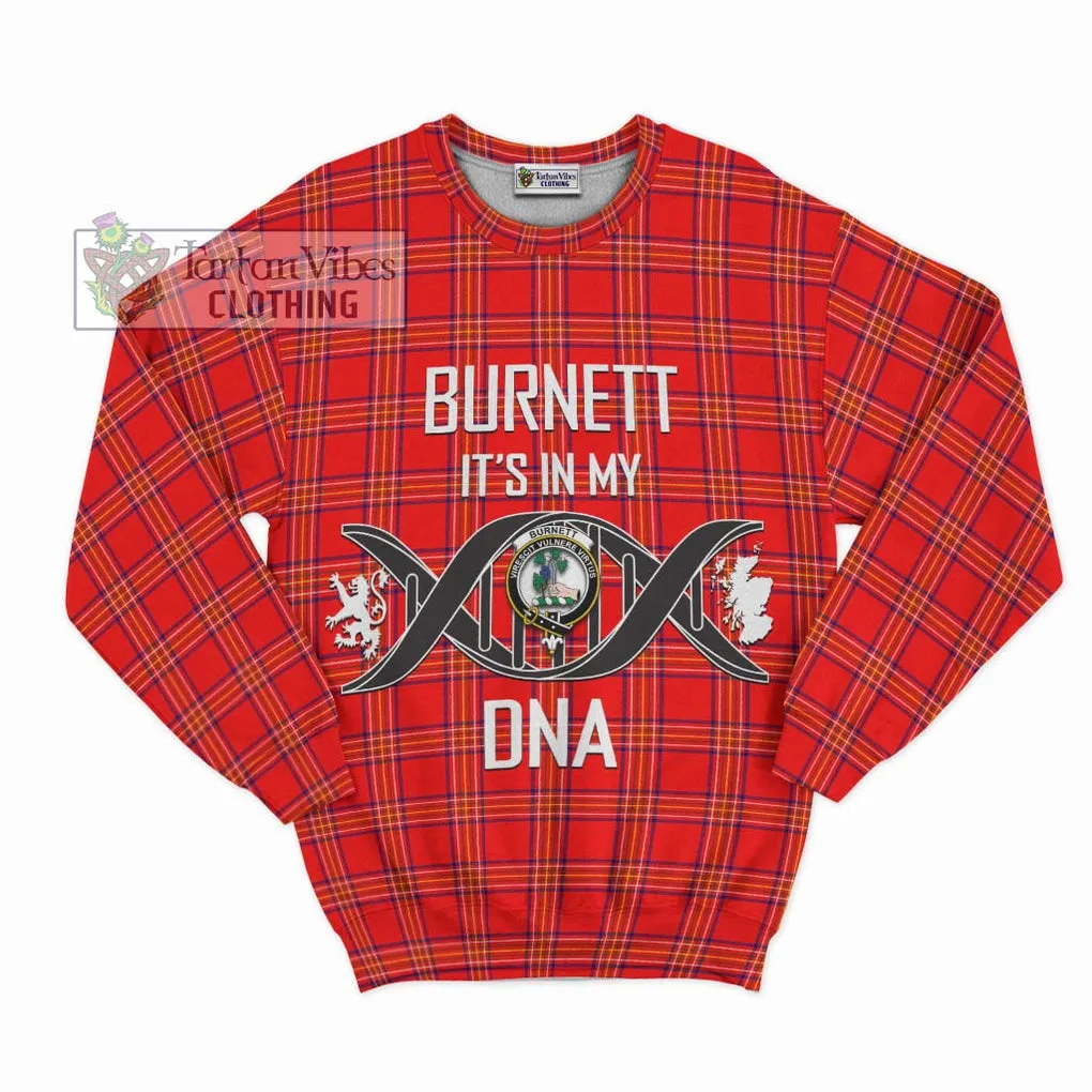 Burnett Modern Tartan Sweatshirt with Family Crest DNA In Me Style