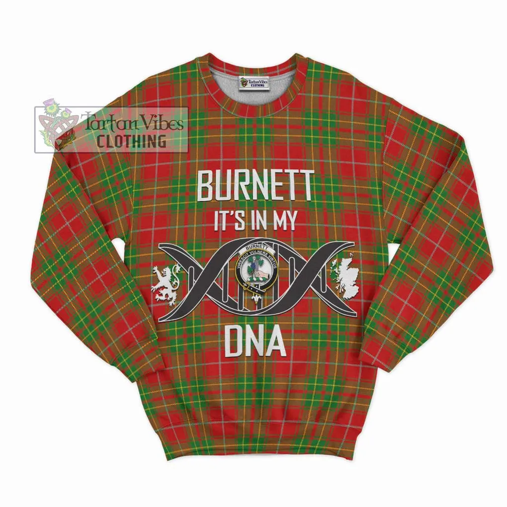 Burnett Tartan Sweatshirt with Family Crest DNA In Me Style