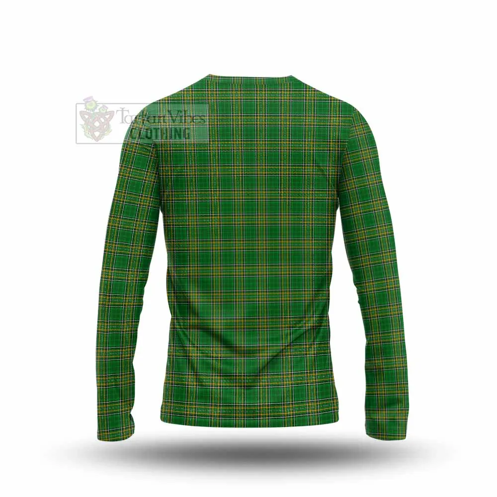 Burroughs Irish Clan Tartan Long Sleeve T-Shirt with Coat of Arms