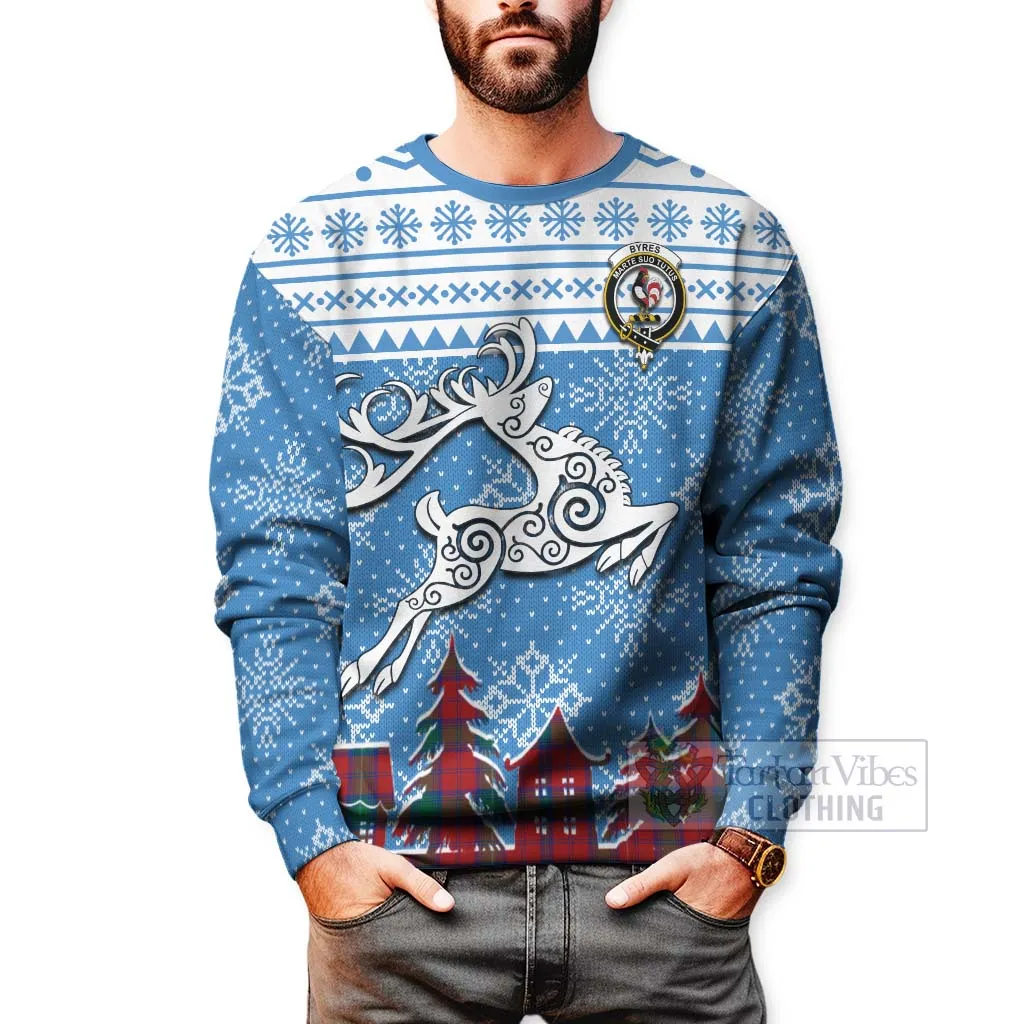 Byres (Byses) Clan Christmas Sweatshirt Celtic Reindeer Style