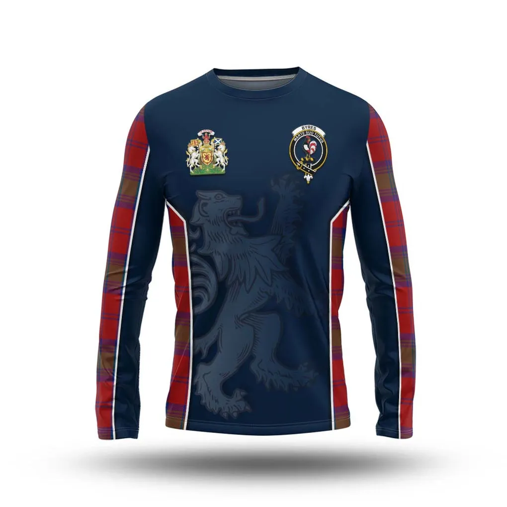 Byres (Byses) Tartan Long Sleeve T-Shirt with Family Crest and Lion Rampant Vibes Sport Style