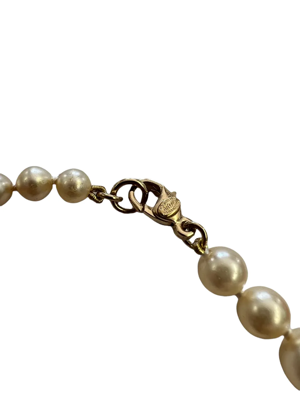 CHANEL CC Logo Timeless Classic Faux Pearl Necklace