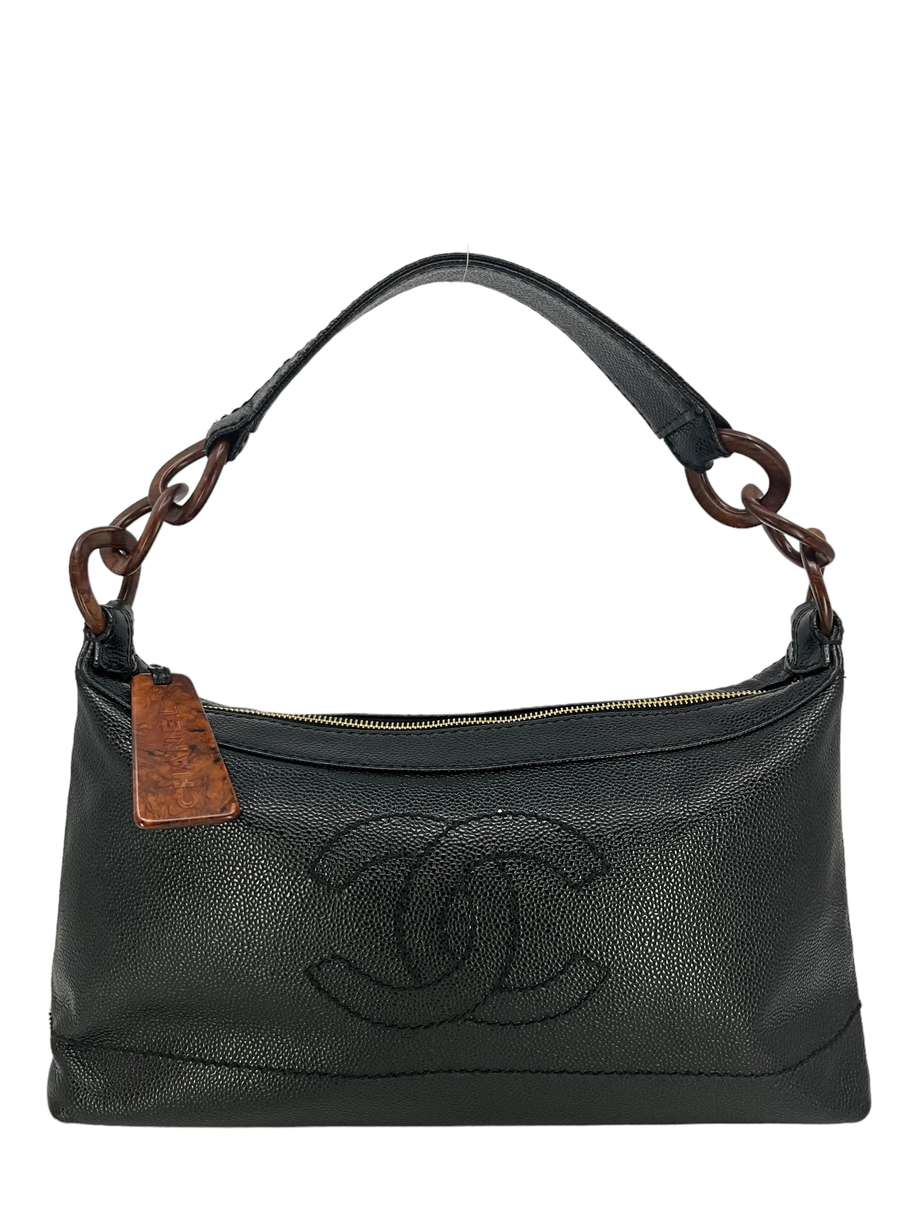 CHANEL Vintage Timeless CC Logo Tortoise Shell Bag