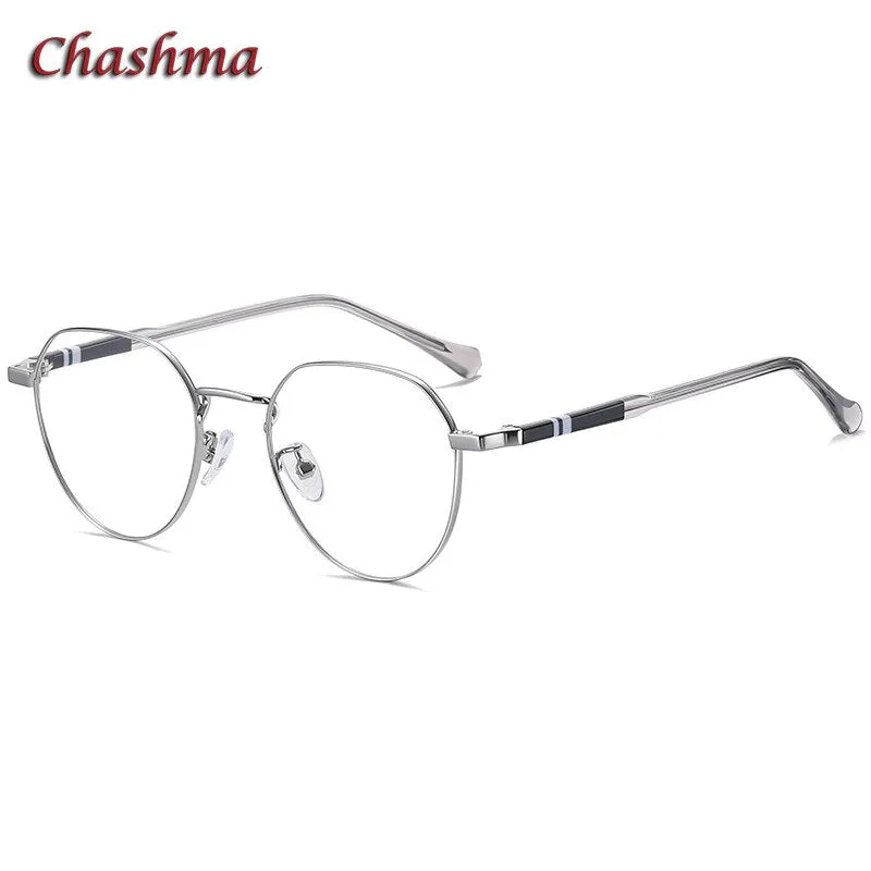 Chashma Ochki Unisex Full Rim Round Stainless Steel Acetate Eyeglasses 1921