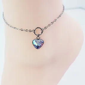 Circle of O Anklet with Mermaid/Dragon Scale Heart. 100%