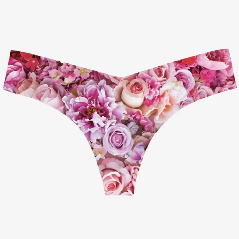 Commando Classic Mid-Rise Thong in Spring Blossom CT02