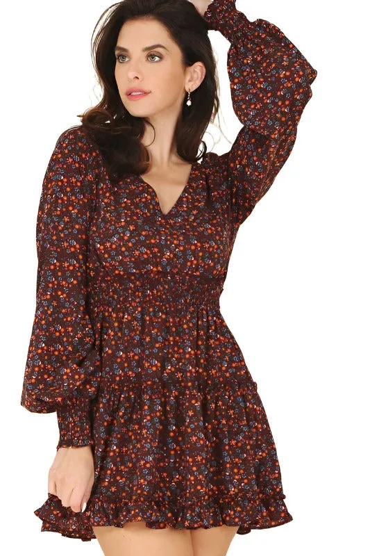 Ditsy floral mini dress