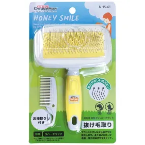 DoggyMan Honey Smile Ball Pin Slicker Brush For Cats & Dogs (Short Coat)