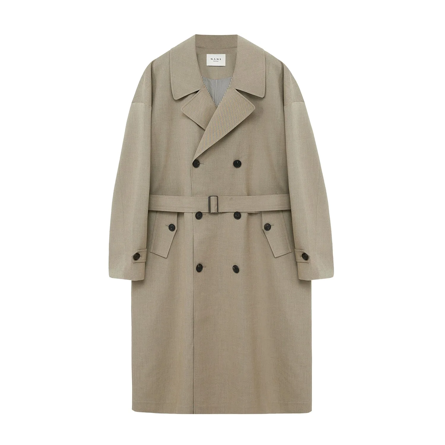 Double-breasted Straight-cut Long Trench Coat