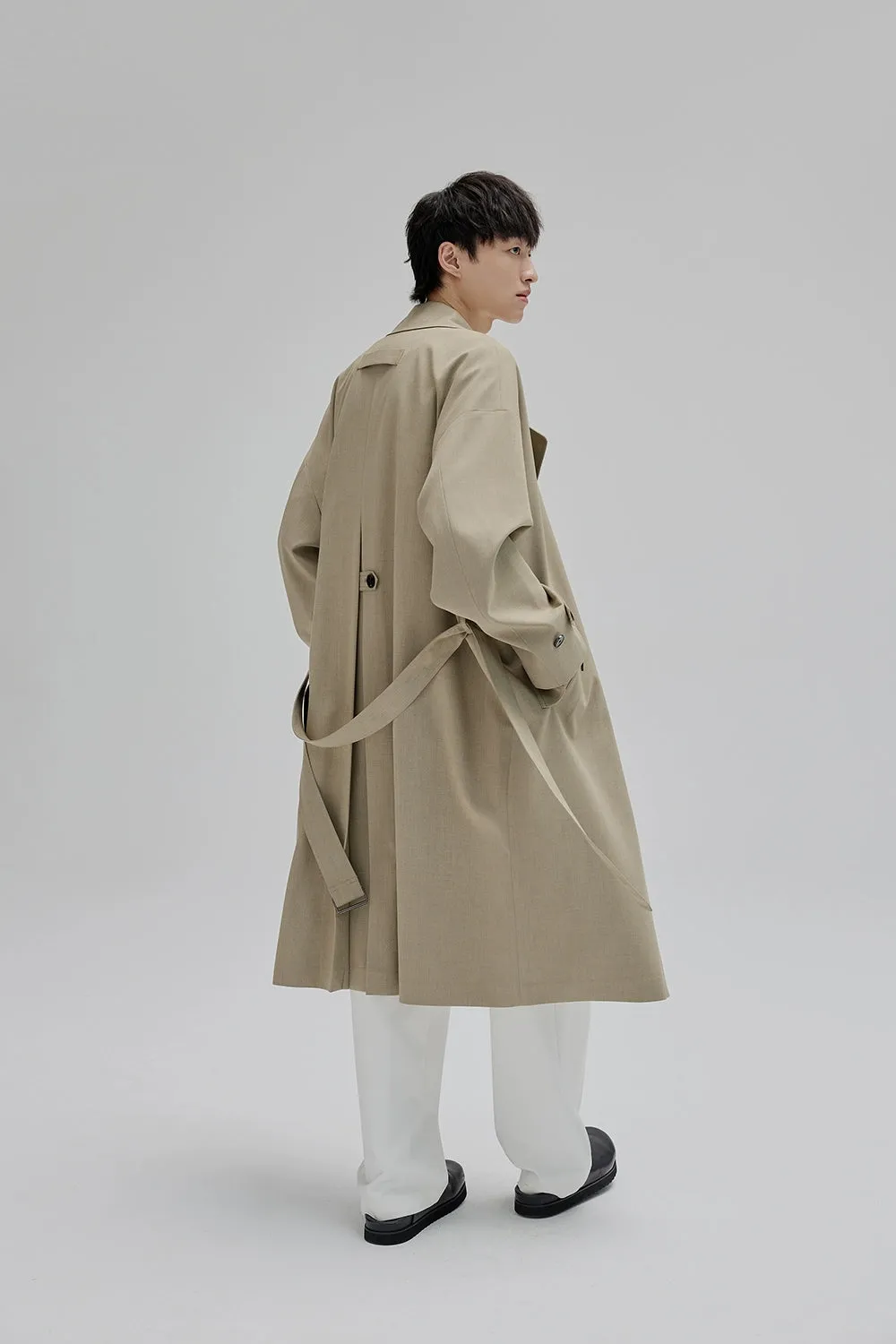 Double-breasted Straight-cut Long Trench Coat