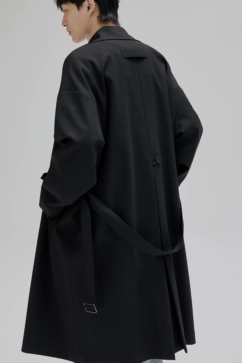 Double-breasted Straight-cut Long Trench Coat