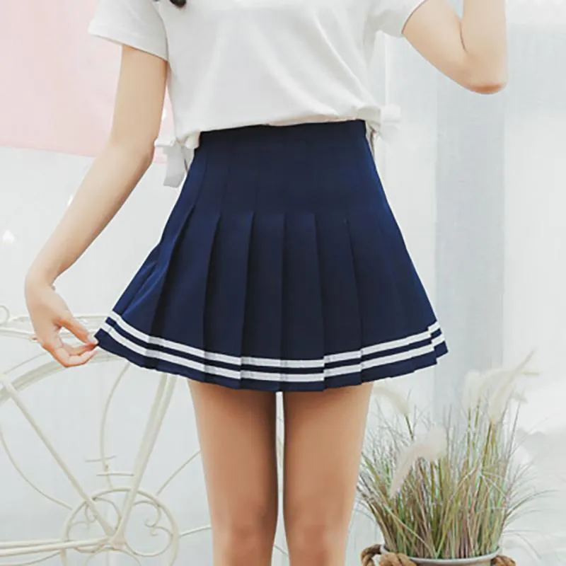 Double Striped Pleated Skirts SD01004