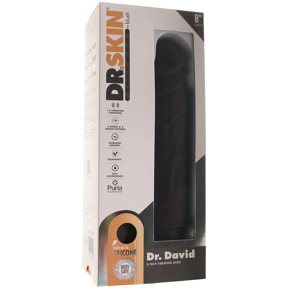 Dr. Skin Dr. David 8 Inch Vibrating Dildo in Brown