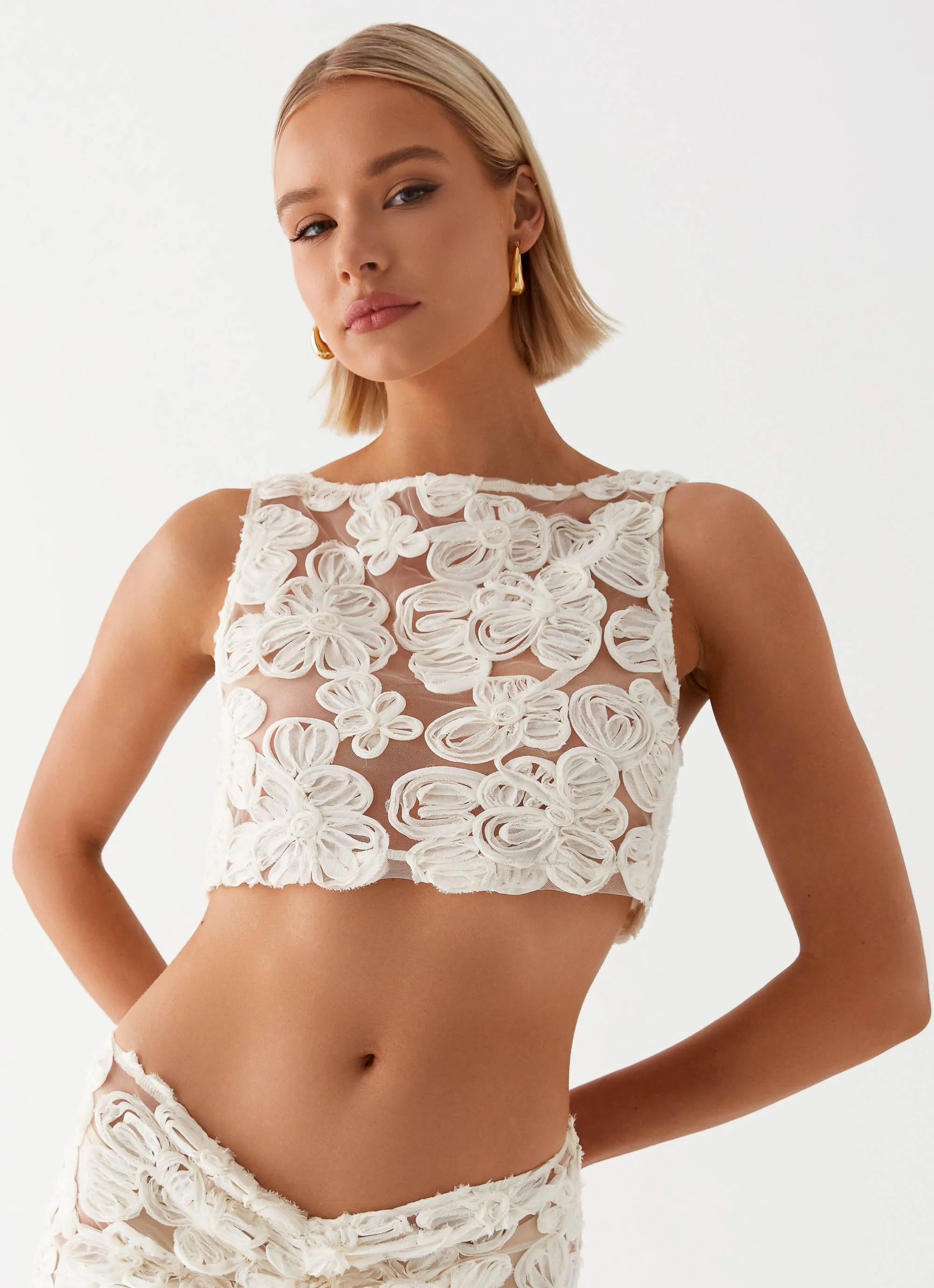 Fiorella Floret Top - Ivory