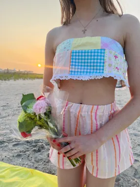 Flower Puff Girl Bandeau Top