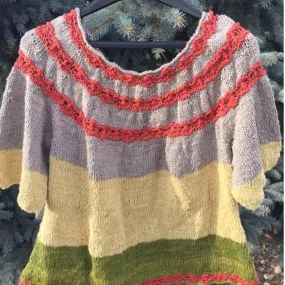 Flowers-in-a-Row Sweater Knitting Kit