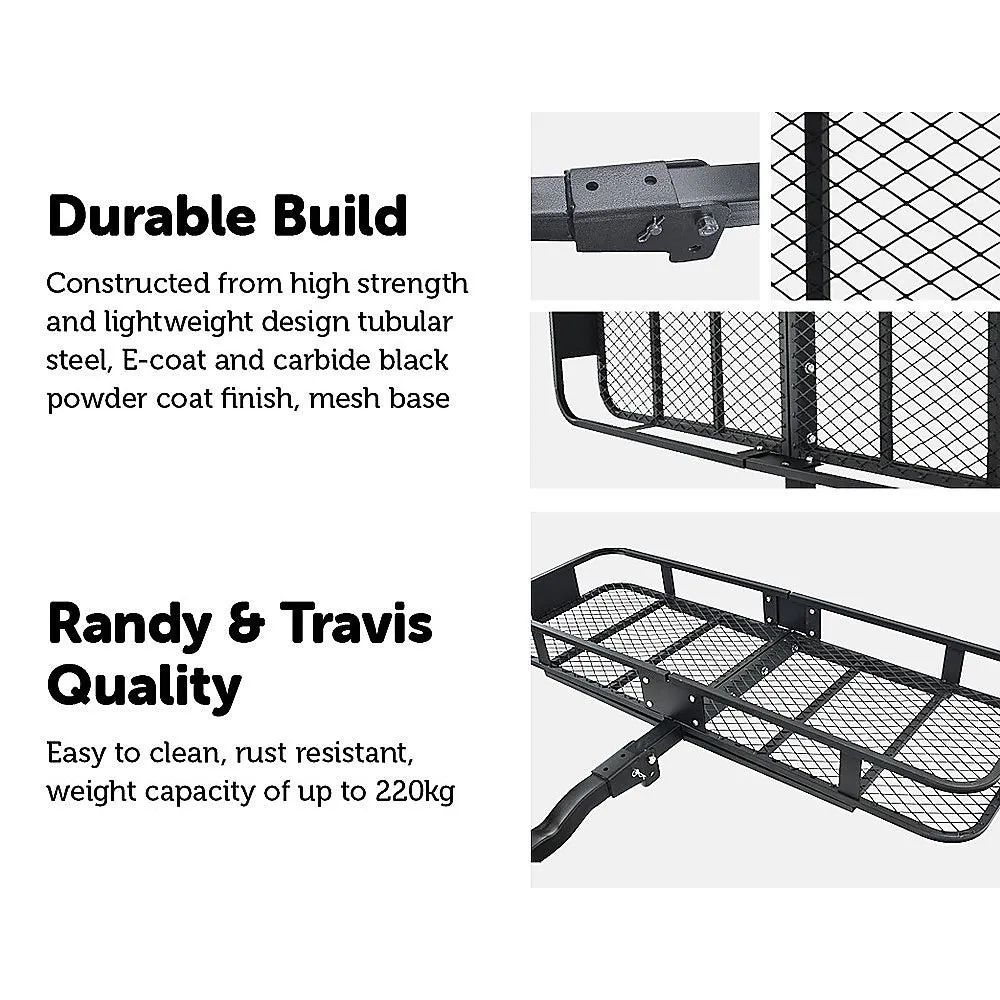 Foldable 220kg Steel Hitch Cargo Carrier with Reflectors