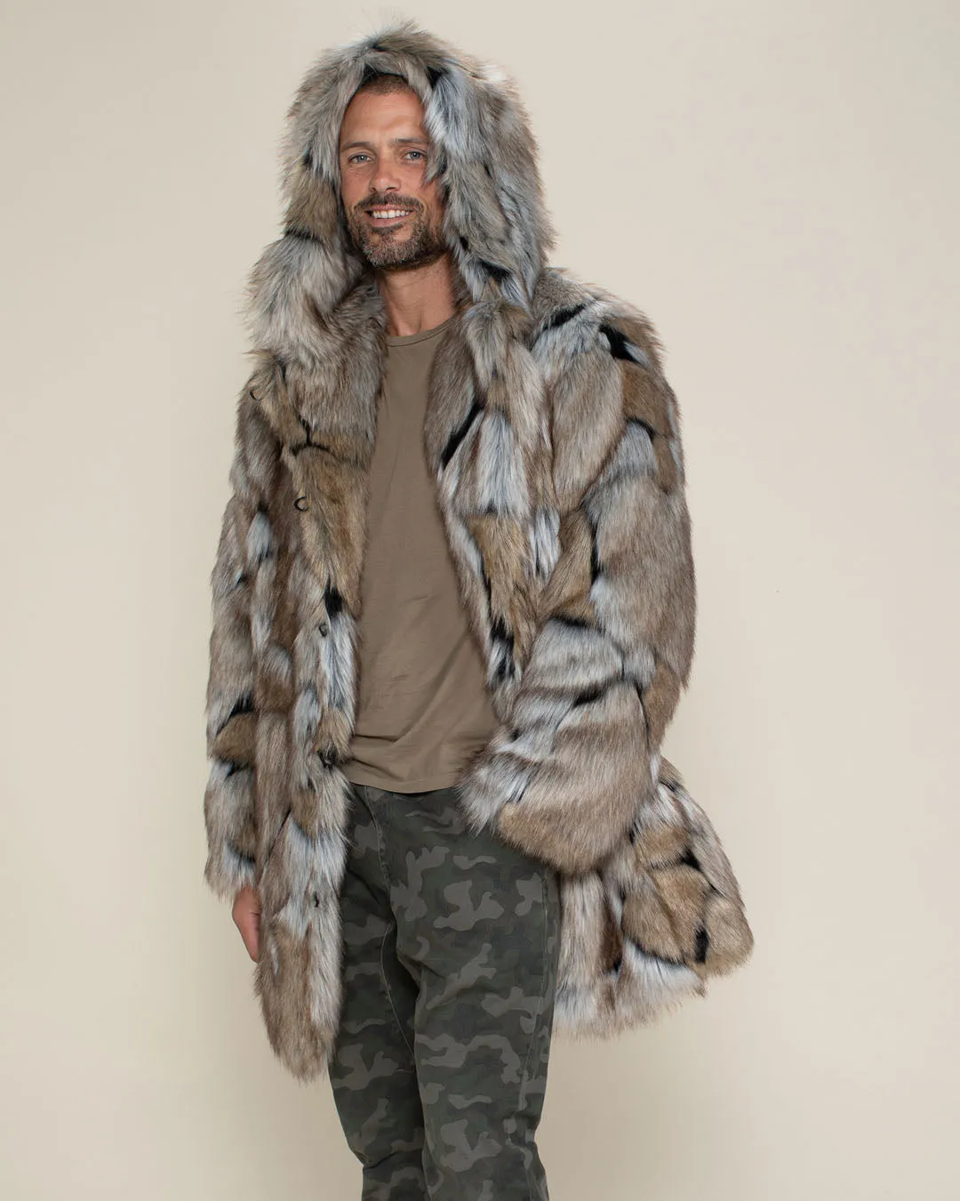 Hooded Men's Faux Fur Coat  | Wolverine