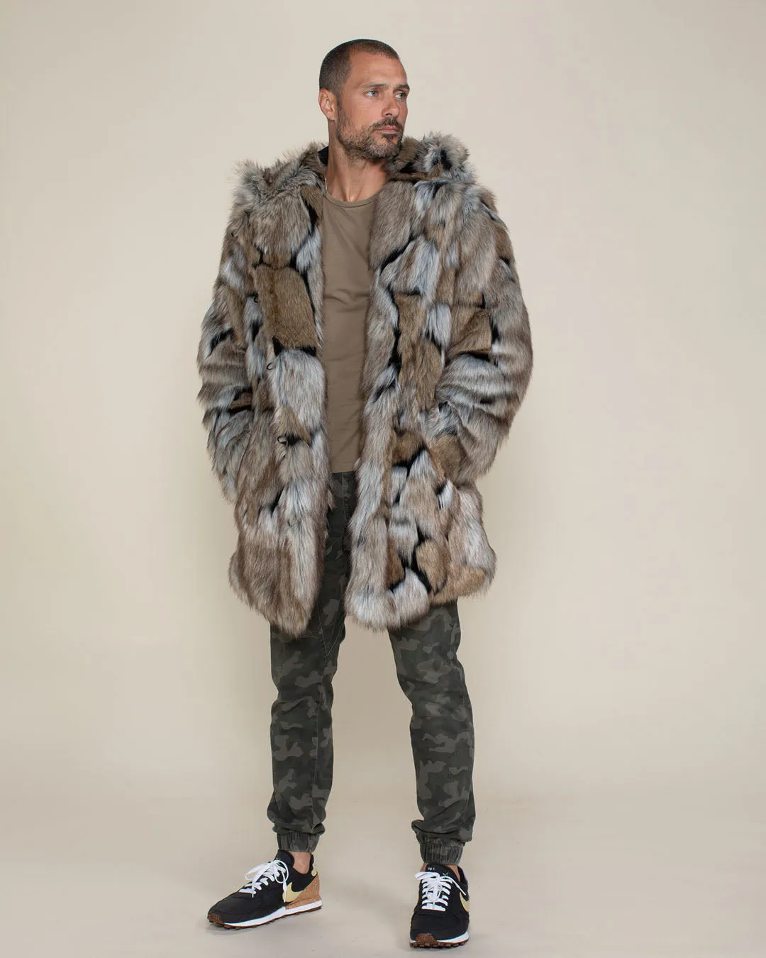 Hooded Men's Faux Fur Coat  | Wolverine