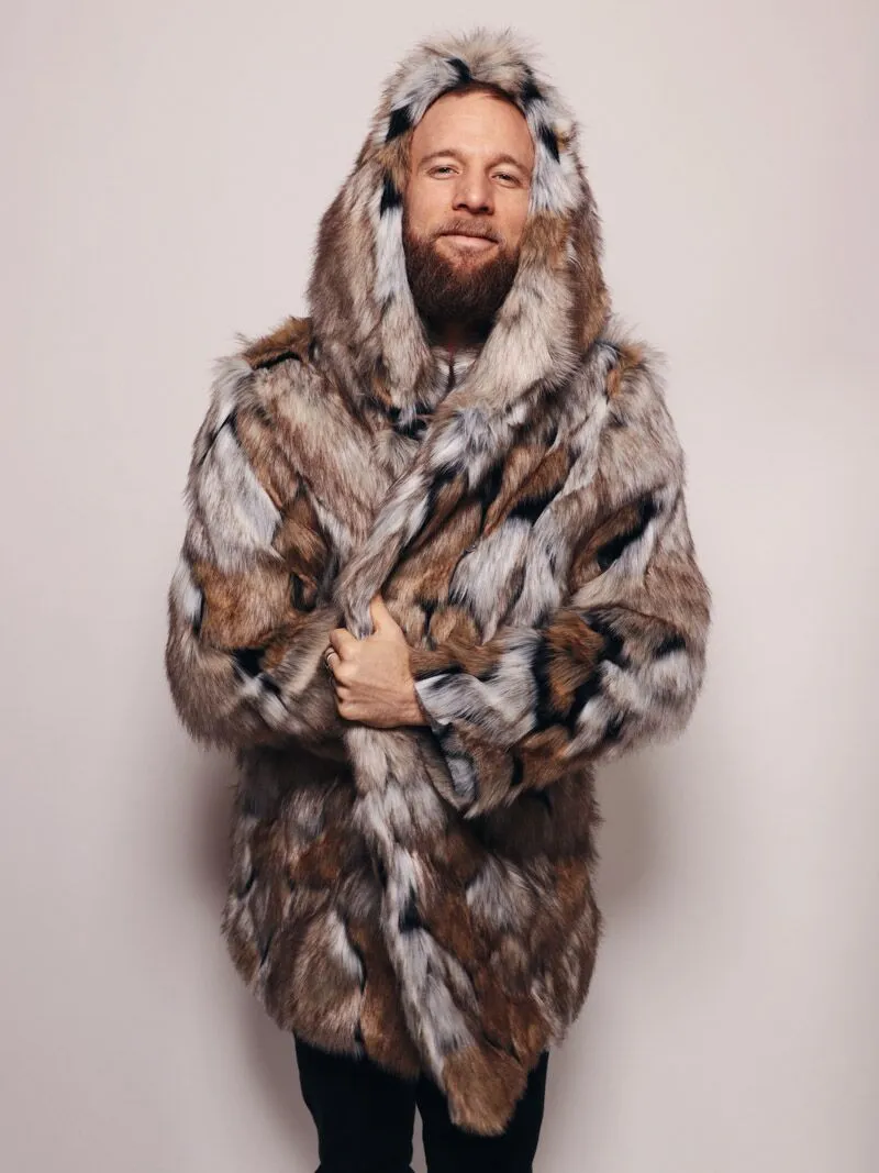 Hooded Men's Faux Fur Coat  | Wolverine