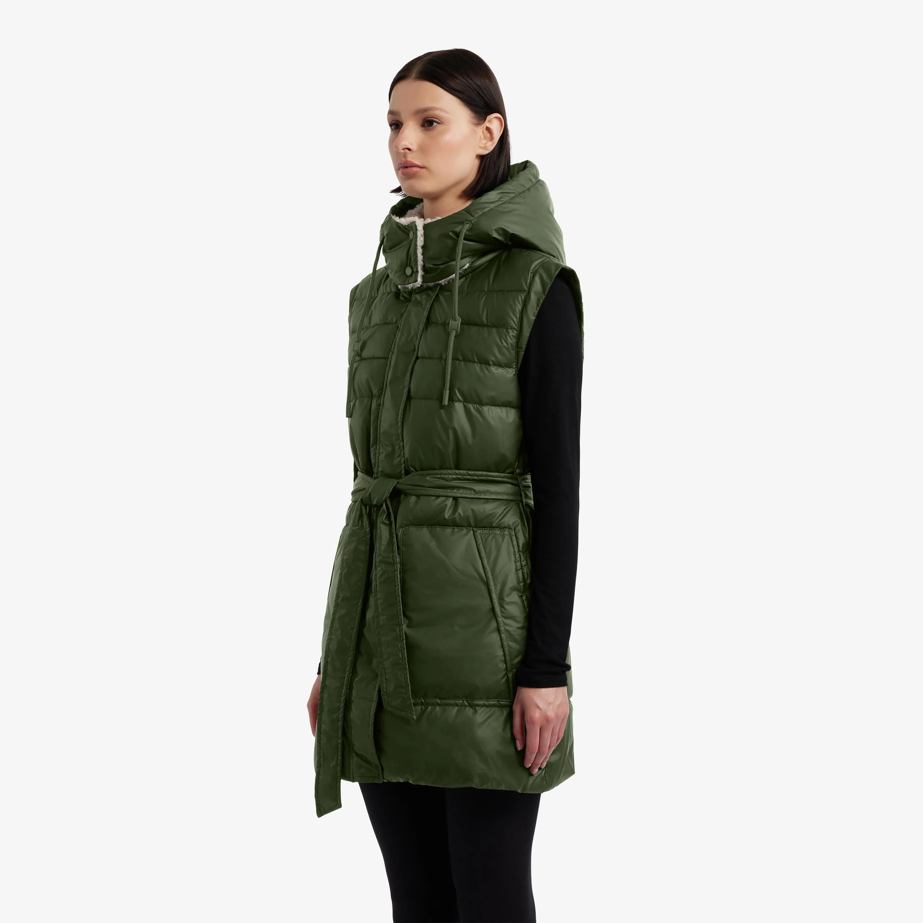 Hunter  Women's Doby Marshmallow Puffer Vest Green Reg