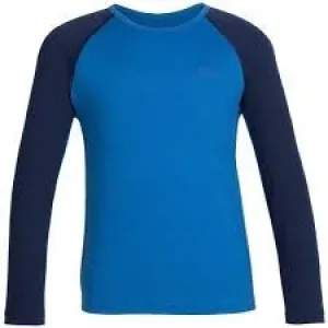 Icebreaker 200 Oasis Youth Long Sleeve Crew Top - Cadet/Midnight Navy